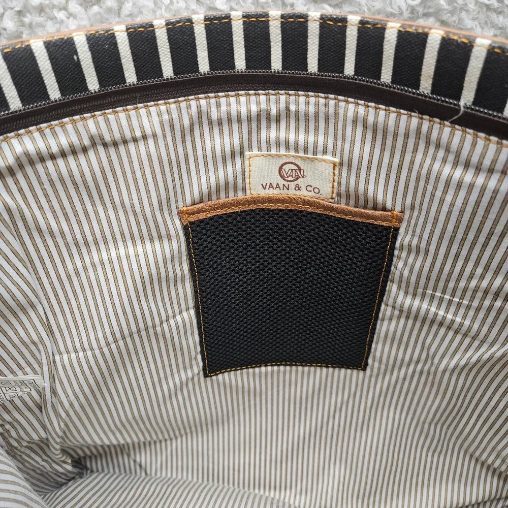 Vaan & Co Royce Rocco Upcycled‎ Canvas and Leather Tote